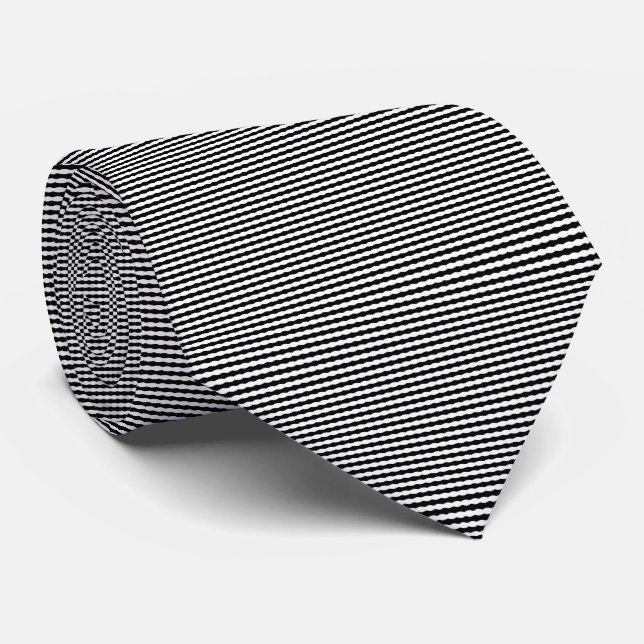 Gravata Ondas De Percepção A Preto E Branco, (Rolled)