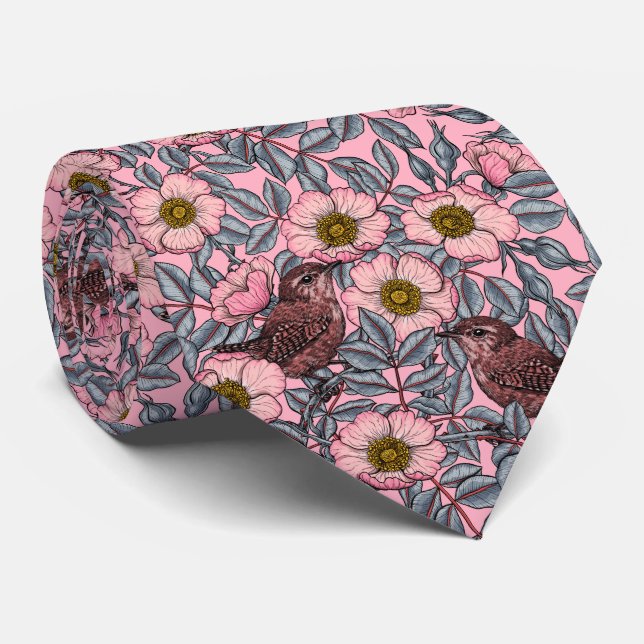 Gravata Ondas nos rosas (Rolled)