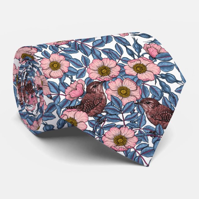 Gravata Ondas nos rosas (Rolled)