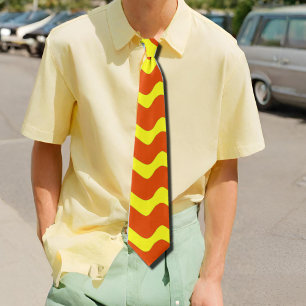 Gravata ondas retrorreflectoras neon amarelas e laranja