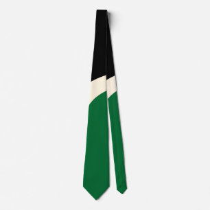 Gravata Ondas simples 3 em verde, creme e preto