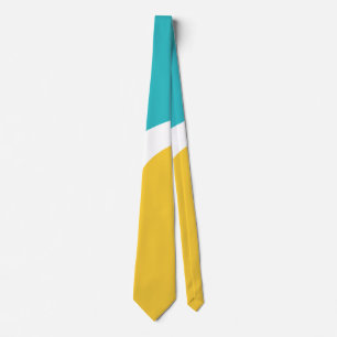 Gravata Ondas Simples 3 - Turquesa e Amarelo