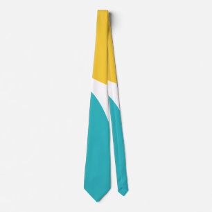Gravata Ondas Simples 4 - Turquesa e Amarelo