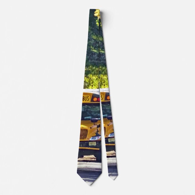 Gravata Ônibus escolar com porta aberta (Frente)