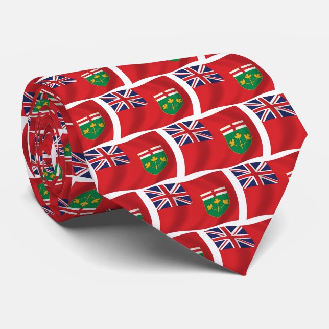 Gravata Ontario Flag Tie (Rolled)