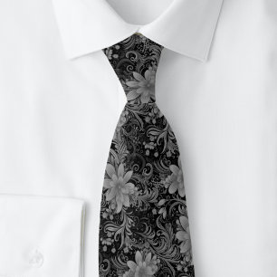 Gravata Onyx Floral Batik