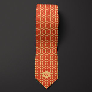 Gravata Orange Honeycomb Casual