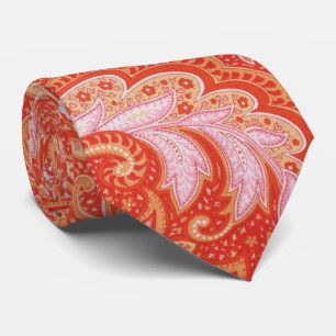 Gravata Orange Paisley