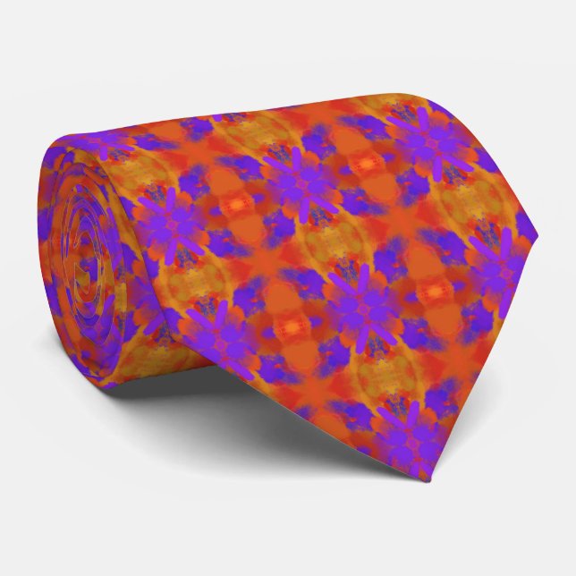 Gravata Orange Purple And Red Abstract Graphic Art Design (Rolled)