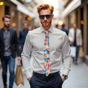 Gravata Orbital Dance Abstrato Art Tie