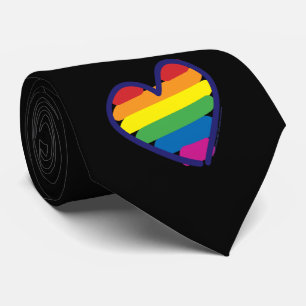 Gravata Orgulho gay Rainbow Flag Heart