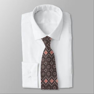 Gravata Oriental, árabe, ornamento, marrom, vermelho, étni