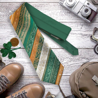 Gravata Ornamentado Barroco Stripes Irlandês Colors ID1095