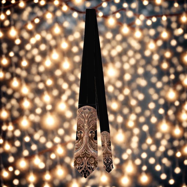 Gravata Ornamentado de polvo Kraken Steampunk Dourado e pr (Criador carregado)