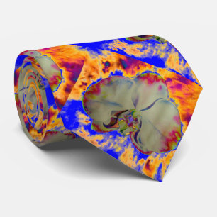 Gravata Orquídea de fogo, abstrato vibrante, flor de aqua