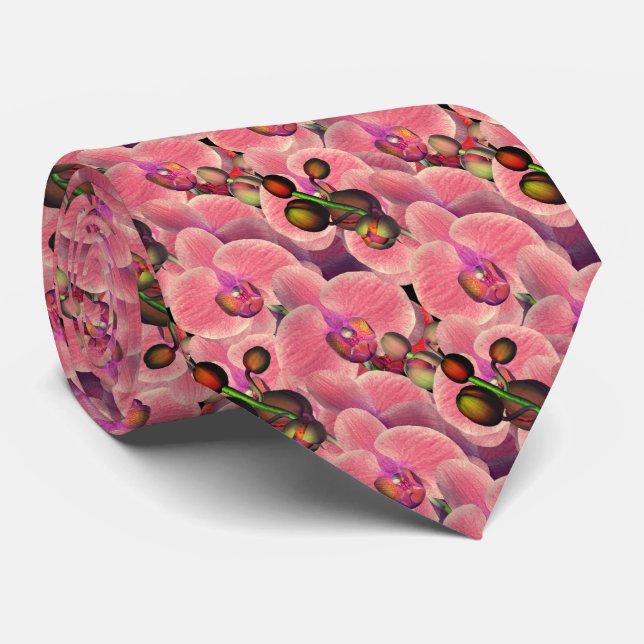 Gravata Orquídea Rosa (Rolled)