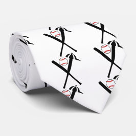 Gravata Os bastões e o boné cruzados basebol enegrecem,