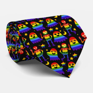 Gravata 🦇🌈 Ossos e Estrelas Arco-íris