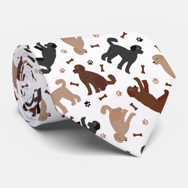 Gravata Ossos e patas do Labradoodle (Rolled)