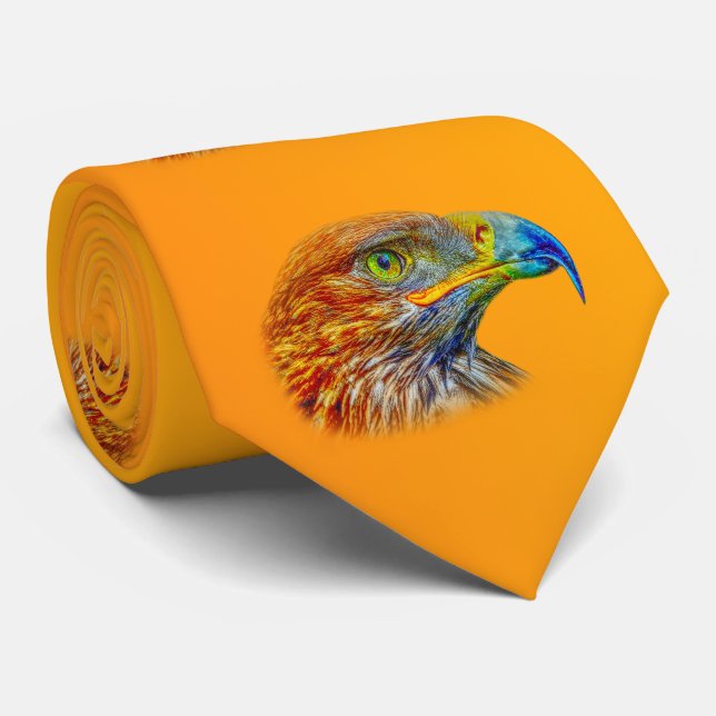 Gravata Ouro De Águia Hawk Pássaro De Pé (Rolled)