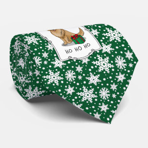 Gravata Ouro de Natal Papai Noel Cachorro de Retriever