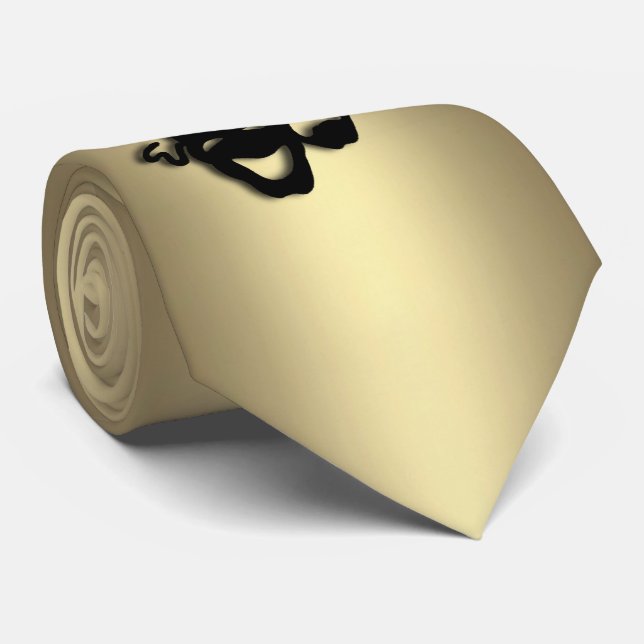 Gravata Ouro do teatro da comédia e da tragédia (Rolled)