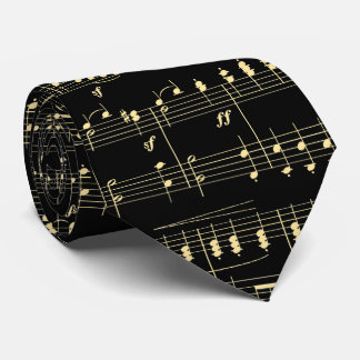 Gravata Ouro musical em preto