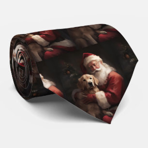 Gravata Ouro Retriever com Natal Clause
