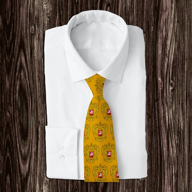 Gravata Ouro Rússia Emblem fashion Tie, bandeira russa (Criador carregado)