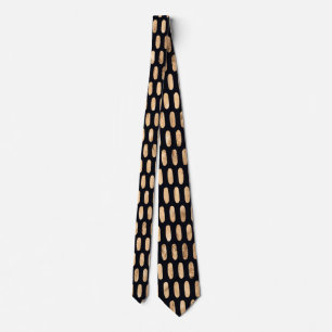 Gravata Ovalais de rosa com padrão negro puro moderno