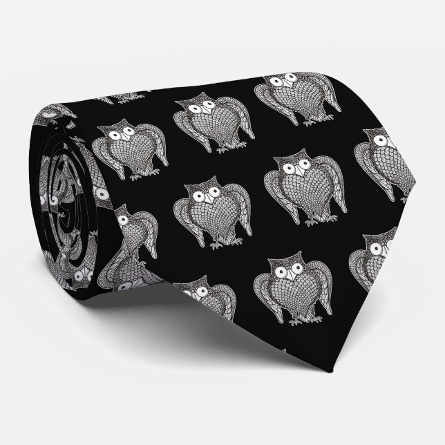 Gravata Owl Sketch Cartoon Pattern (Rolled)