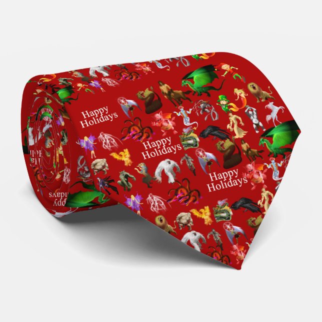 Gravata P é para a Tie de Natal Phoenix (Vermelho) (Rolled)