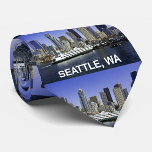 Gravata Pacífico Noroeste de Seattle Ferry e Edifícios