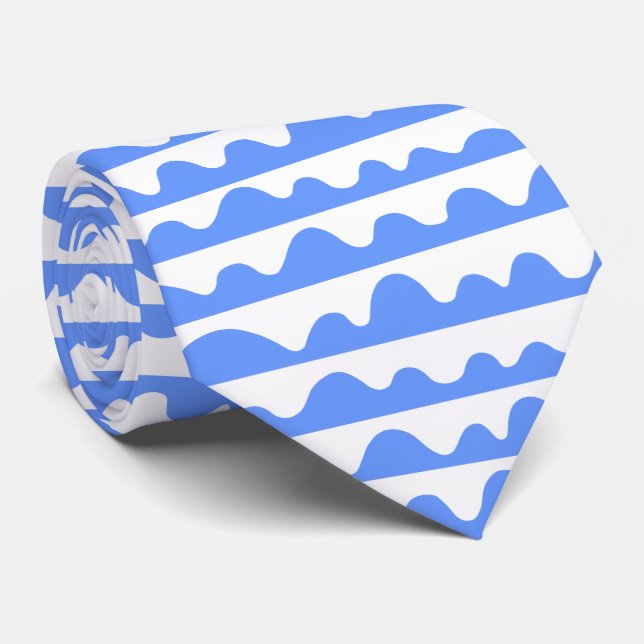 Gravata Padrão 020815 - Azul-bebê e branco (Rolled)