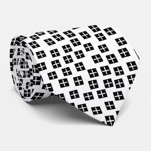 Gravata Padrão 270715 - Preto e Branco (Rolled)