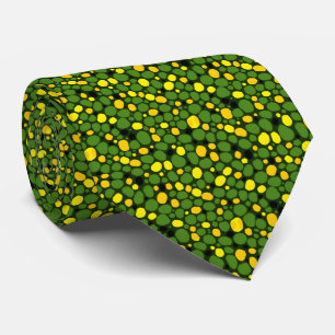 Gravata Padrão Abstrato Diversão Verde Amarelo Preto Milho