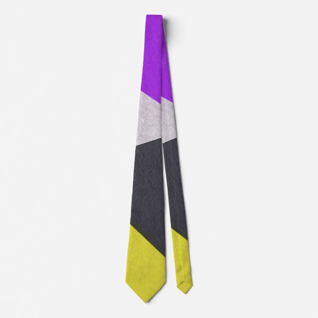 Gravata padrão amarelo roxo (Frente)