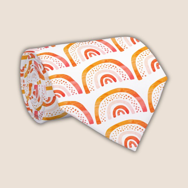 Gravata Padrão Arco-íris Laranja (Orange rainbow tie)