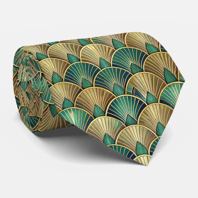 Gravata Padrão Art Deco de azulejos elegantes (Rolled)