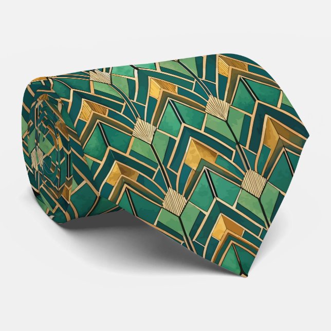 Gravata Padrão Art Deco de azulejos elegantes (Rolled)
