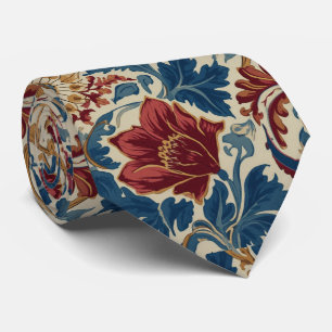 Gravata Padrão Art Nouveau Floral Papoulas de William Morr