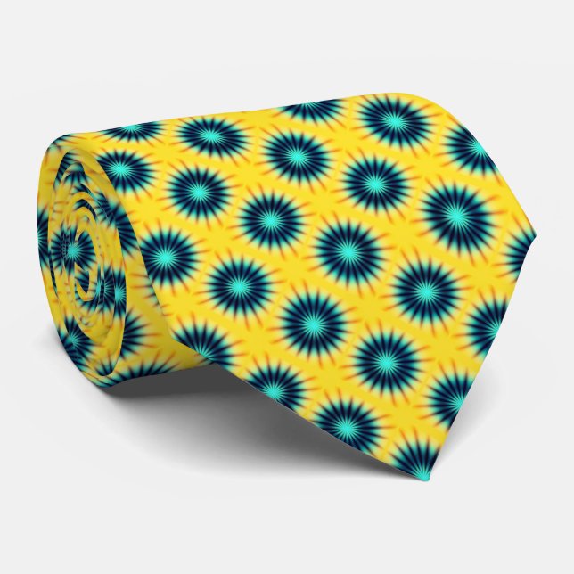Gravata Padrão azul amarelo (Rolled)