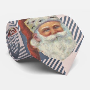 Gravata Padrão Azul de Gingham Branco Papais noeis de Vint