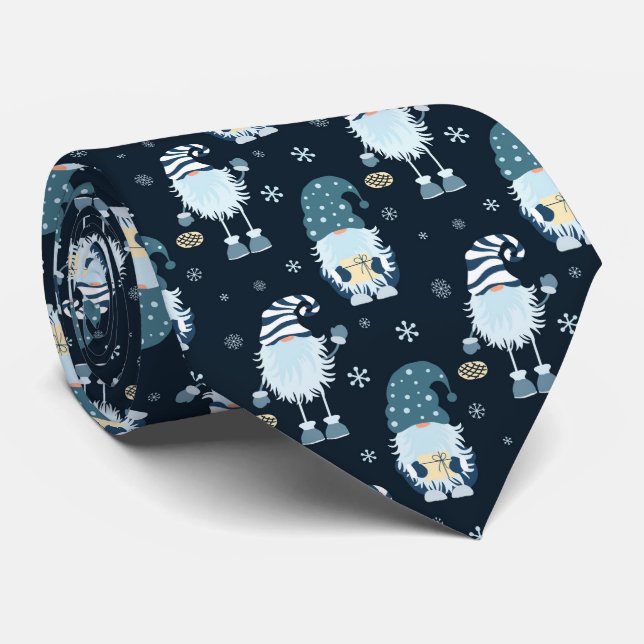 Gravata padrão azul escandinavo de Natal contínuo (Rolled)