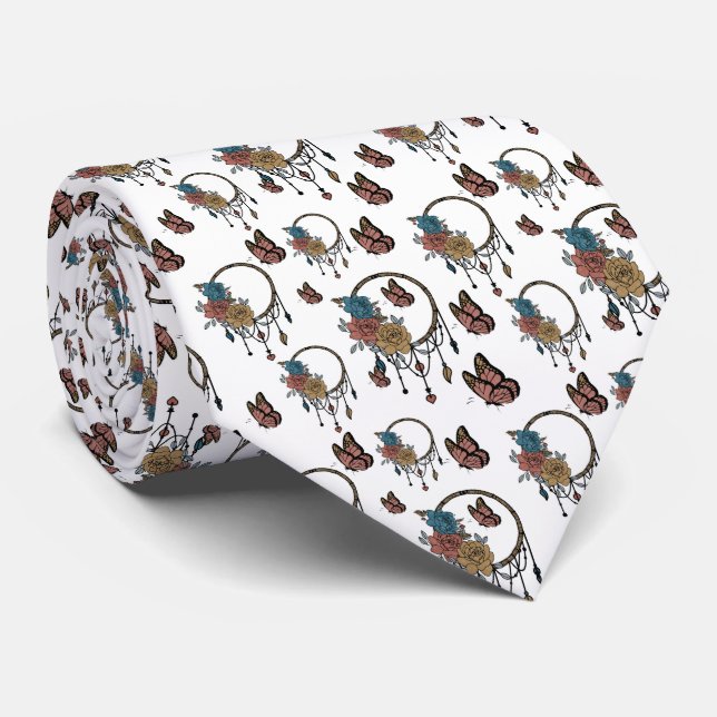 Gravata Padrão Boho Aquarela  (Rolled)