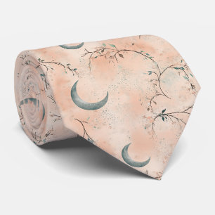 Gravata Padrão Boho Celestial Floral Lua (3)
