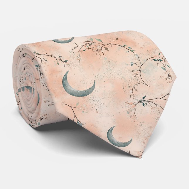 Gravata Padrão Boho Celestial Floral Lua (3) (Rolled)