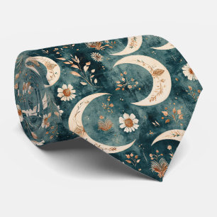 Gravata Padrão Boho Celestial Floral Lua (9)