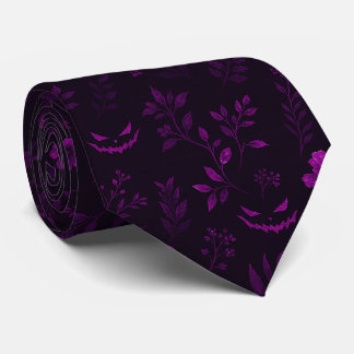 Gravata Padrão Botânico de Halloween Elegante e Escuro – R