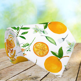 Gravata Padrão Botânico Floral de Citrus Laranja de Verão